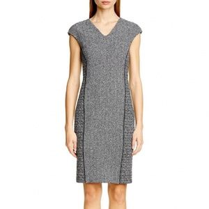 Women's St. John Dress Size 0 Tweed Wool Cotton Blend Work Dress